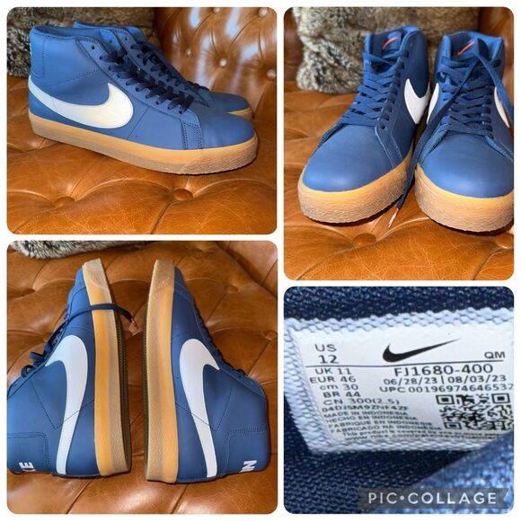 Nike SB Zoom Blazer Mid ISO Orange Label Navy FJ1680-400 Men's Size 12 - Picture 1 of 12